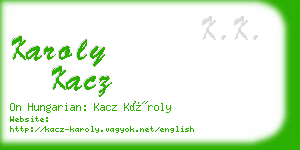 karoly kacz business card